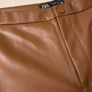 NWT Zara high waist skinny brown leather pants- NEW